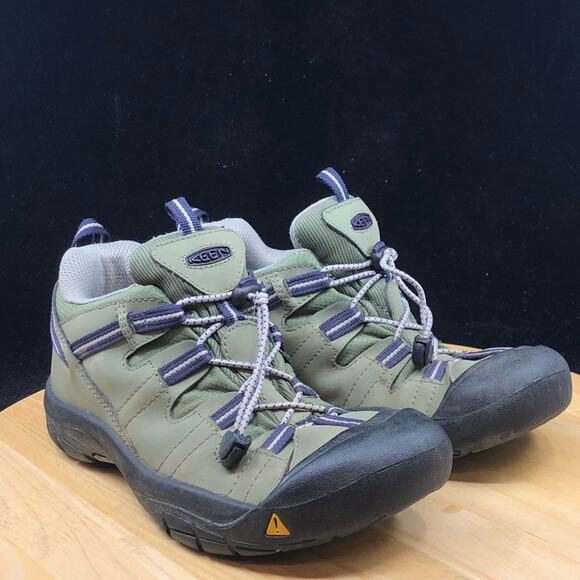 Keen Sturdy Shoes Youth Children’s Size 6y Elastic Laces Rubber Toes army green - Picture 4 of 8